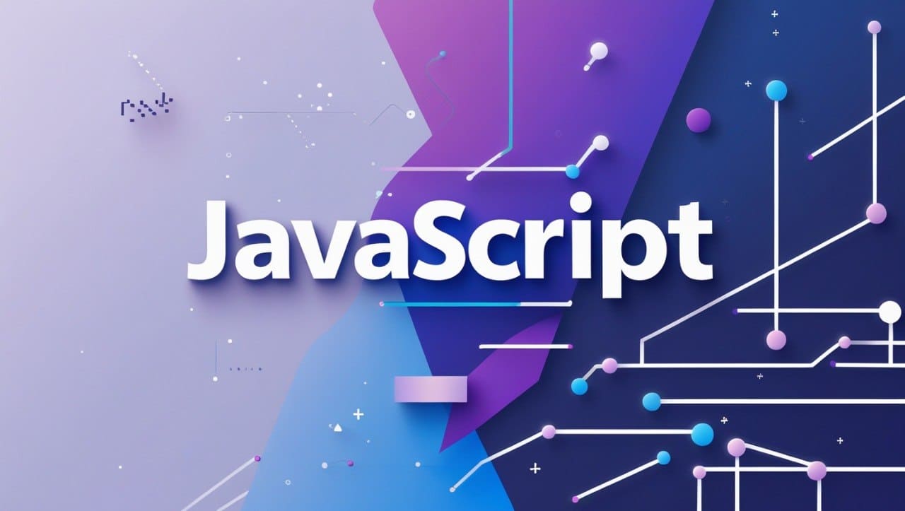 Technic purple background with middle text 'JavaScriot'