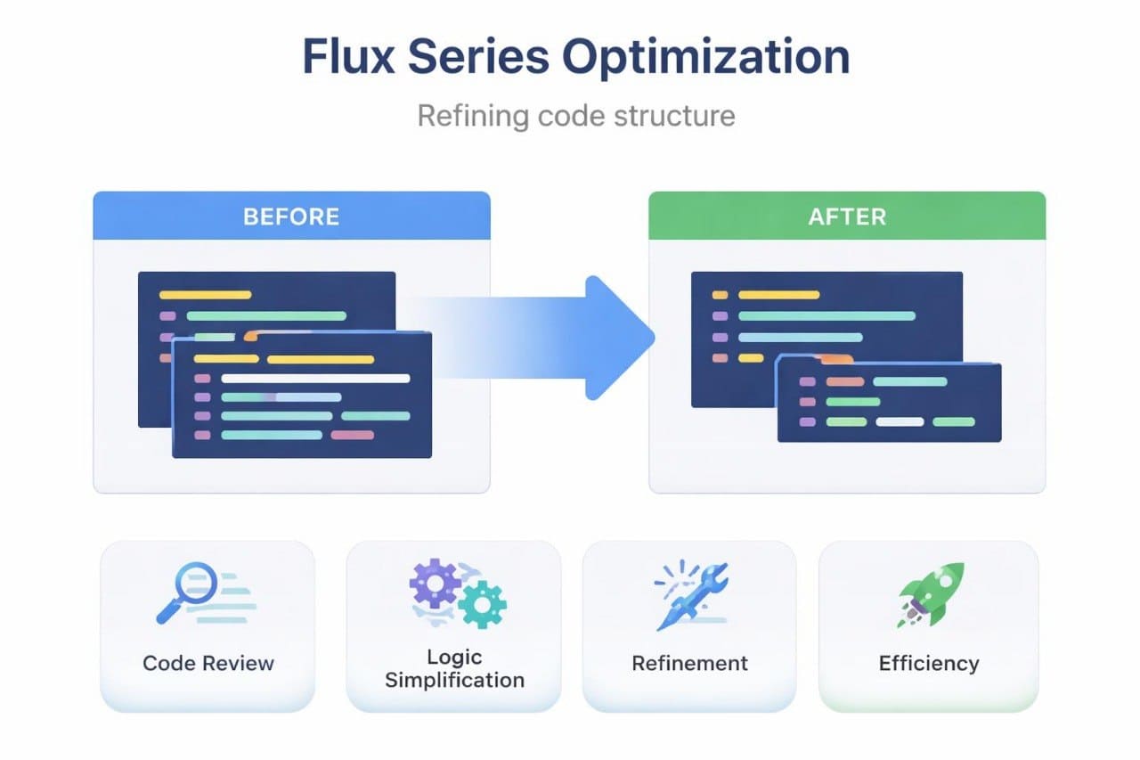 Flux Series course Before/After diagram
