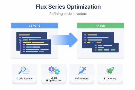 Flux Series course Before/After diagram